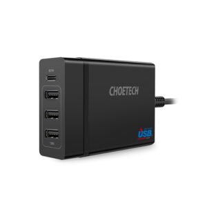 [:en]Choetech PD 72W 4-Port Desktop Charger[:ar]Choetech شاحن سطح المكتب PD بقدرة 72 وات بأربعة منافذ - أسود