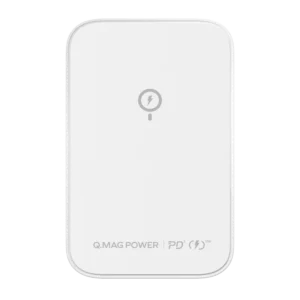 [:en]Momax Q.Mag Power Magnetic Wireless PD 3.0 Power Bank 5000mAh[:ar]موماكس باوربانك مُمغنط بسعة 5000 mAh - يدعم شحن لاسلكي وMagSafe - أبيض