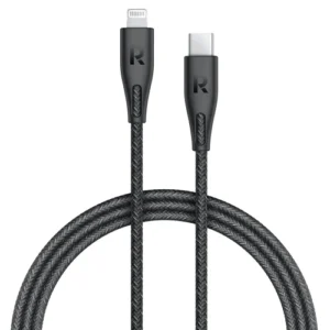 [:en]RAVPower Type-C to Lightning Cable Nylon 1.2M[:ar]راف باور كApple من النوع سي إلى لايتنينج من النايلون بـ طول 1.2 متر - أسود