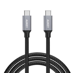 [:en]aukey usb 2.0 usb-c to usb-c cable[:ar]Aukey CB-CD6 2M USB C To USB C Quick Charge 3.0 Durable Braided Nylon Cable.