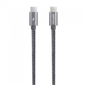 [:en]Astrum USB 3.0 Type C. Typc C Cable Braided[:ar]استرم كApple شحن ونقل بيانات Type-C إلى Type-C - بـطول 1 متر - رمادي