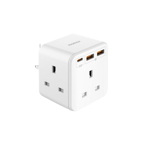 [:en]Momax US8UKW ONEPLUG 20W 3-Outlet Cube Extension Socket with USB[:ar]موماكس US8UKW شاحن حائط مكعب بـ قوة 20 وات و3 منافذ مع منفذ USB